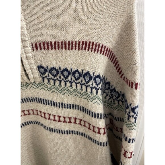 Fat Face U.K Mens Oatmeal Colour Ives Half Neck Jumper Size Medium Fair Isle - Picture 6 of 15
